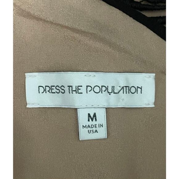 Dress The Population Isabella One-Shoulder Lace Sheath Dress Black Medium Party - Picture 12 of 14